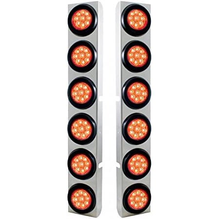 United Pacific 37347 - Rear Ss Air Cleaner Light Bar With Bracket For Peterbilt Trucks - Reflector/Clearance/Marker Ligh