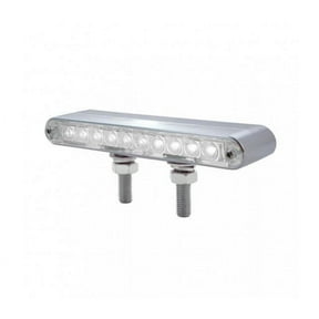 United Pacific 10 Amber/Red Chrome Plastic 6 1/2 in Double Face Light Bar - Clear Lens 37631