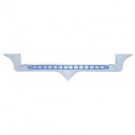 United Pacific 37822 Hood Emblem Chrome, With 14 Led Light Bar, Blue