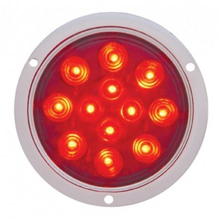 United Pacific 38061 Brake/Tail/Turn Signal Light 12 Led 4" Deep Dish, Red