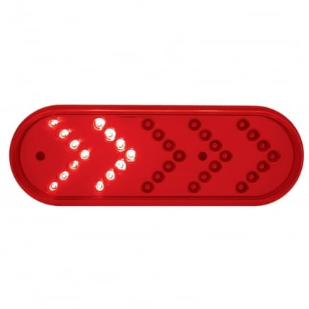United Pacific 38145 - Turn Signal Light - 35 Led 6" Oval Sequential Turn Signal Light - Red Led/Red Lens