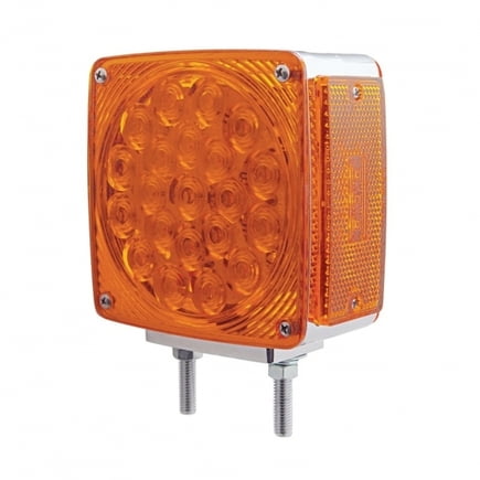 United Pacific 38703 - Double Face Turn Signal Light - 45 Led Double Stud (Driver) - Amber & Red Led/Amber & Red Lens