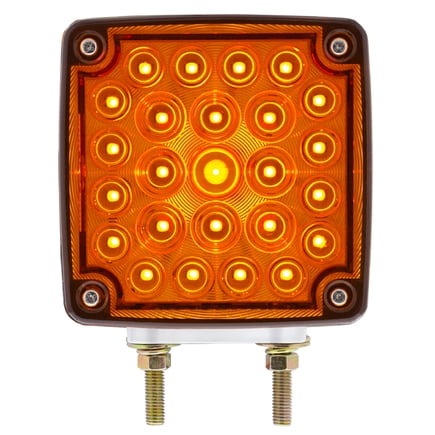 United Pacific 38757 - Double Face Turn Signal Light - 52 Led Double Stud (Passenger) - Amber & Red Led/Amber & Red Lens