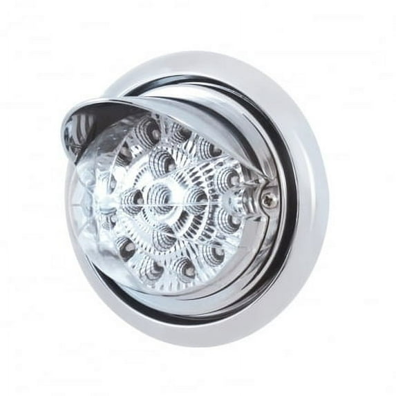 United Pacific 39153 Front Bumper Light w/17 Amber LED Dual Function Clear Reflector Light & Visor For FL Columbia - Clear Lens