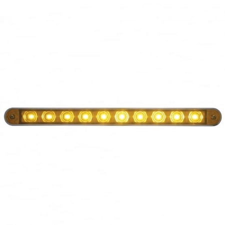 10 LED 9" Turn Signal Light Bar w/ Bezel - Amber LED/Amber Lens
