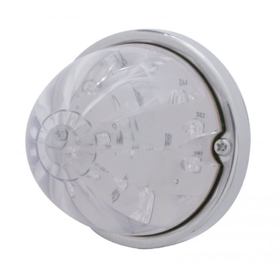 17 LED Watermelon Flush Mount Kit w/ Low Profile Bezel - Amber LED/Clear Lens