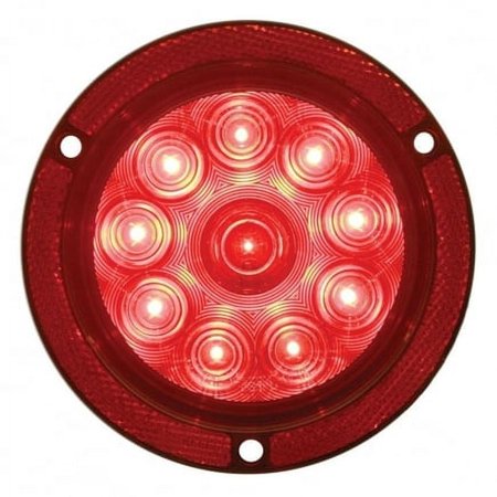 United Pacific 39656 Stop/Turn/Tail Light Led, 4", Round, Reflex, Flange
