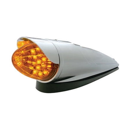 19 Amber Led Grakon 1000 Style Reflector/Clear Cab Light W/ Visor - Amber Lens