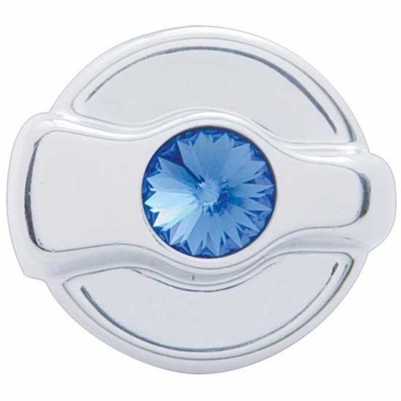 United Pacific 41323 - Chrome AC Control Knob With Blue Jewel For Peterbilt