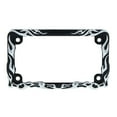thumbnail image 1 of United Pacific 50129 Die-Cast Black w/Chrome Tribal Flame License Plate Frame Holder for Motorcycles, Motorcycle Accessories - 1 Unit, 1 of 6