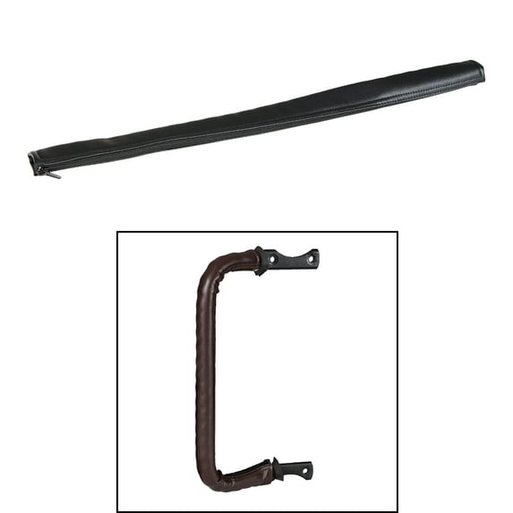 United Pacific 70416 24" Driver Assist Grab Bar Cover - Black Engineered Leather