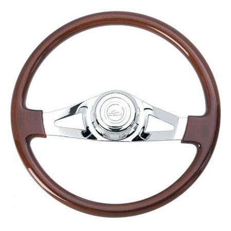 United Pacific 88123 Steering Wheel 18" Chrome, 2 Spoke, With Hub, For