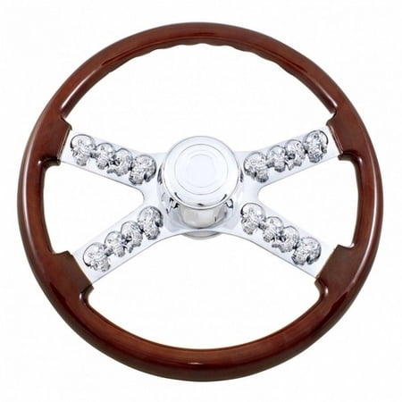 United Pacific 88129 Steering Wheel 18" Skull With Hub, For 1998 2005
