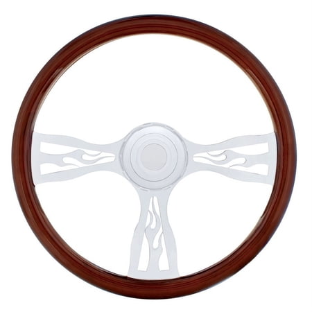18" Flame Chrome Spoke Steering Wheel - Fits Freightliner 1989~July 2006