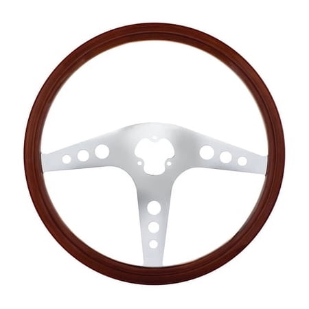 United Pacific 88221 Steering Wheel Wood Rim, With Chrome Spokes, "Gt"