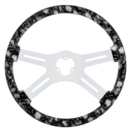 United Pacific 88234 Steering Wheel Skull, With Hydro Dip Wood Finish