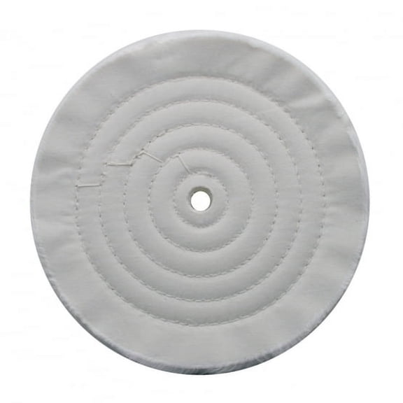 United Pacific 90022 8 inch White Soft Muslin Buff - 1/2 inch Arbor