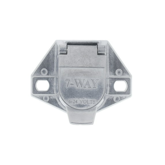United Pacific 90501 Round 7-Way Male Split Pin Connector, Built-in Socket Slant, Accepts Wide Range of Wire Gauges, Zinc Die-Cast Housing – 1 Unit
