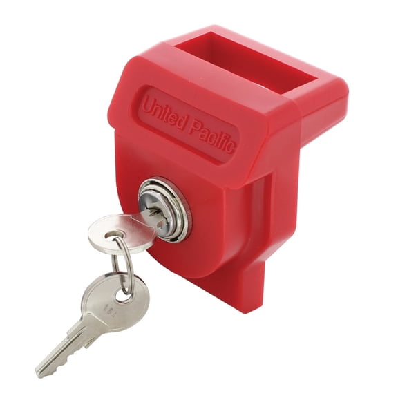 United Pacific Adjustable Red Universal Glad Hand Lock With Two Keyed Alike Keys