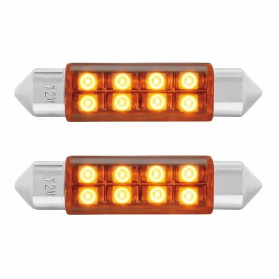 United Pacific Amber High Power LED 211-2 Light Bulb, Festoon Style Bulb with 8 High Power Micro SMD LED's 36595