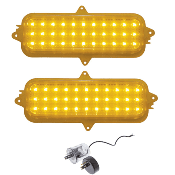 United Pacific Amber LED Park Lamp Light Set For 1960-1966 Chevy Pickup Truck