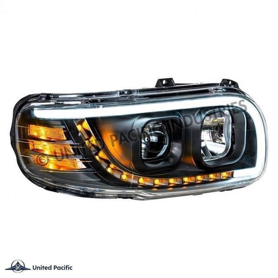 United Pacific Blackout Projection Headlight With LED Position Light & LED Turn Signal For 2008+ Peterbilt 388/389 - Passenger 31648
