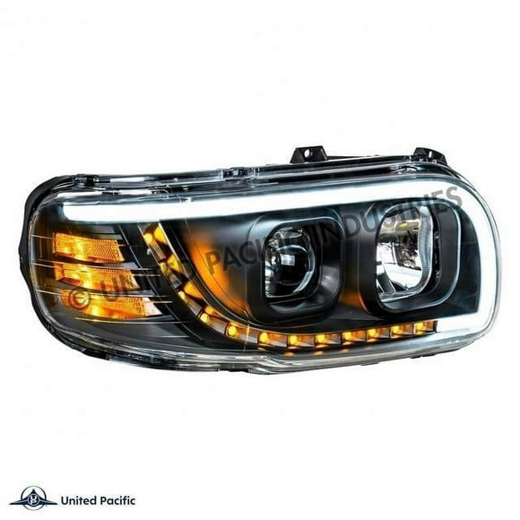 United Pacific Blackout Projection Headlight With LED Position Light & LED Turn Signal For 2008+ Peterbilt 388/389 - Passenger 31648