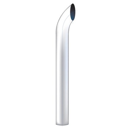 United Pacific C1-6-018 Exhaust Stack Pipe 6", Curved, Plain Bottom, 18" L