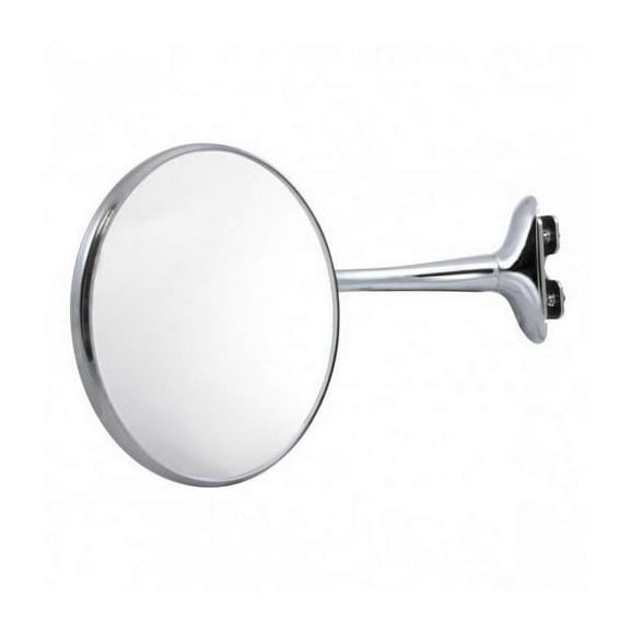 United Pacific C5007 Polished Stainless Steel 4-inch Round Classic Style Door Edge Mirror, Adjustable Bracket - One Mirror