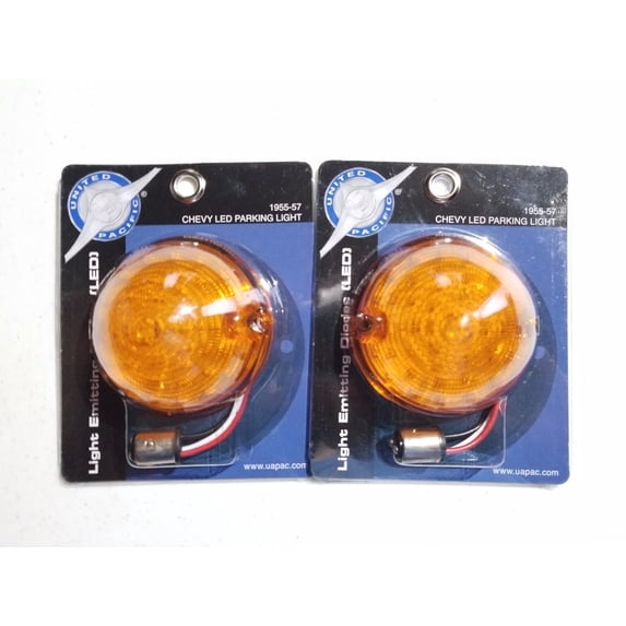 United Pacific CPL5557A-2 1955-1957 Chevy Truck LED Parking Lamp Light Amber Pair