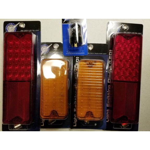 United Pacific CTL6721LED-Set 1967-68 Chevrolet GMC Truck LED Tail Light/Park Light/LED Flasher Set