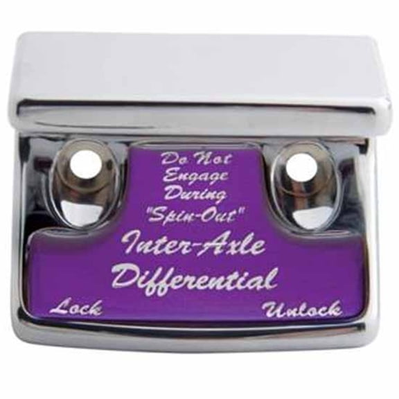 United Pacific Chrome Axle Differential Switch Guard W/ Purple Glossy Sticker For Freightliner, International