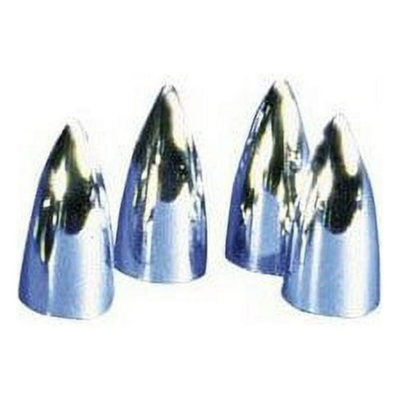 United Pacific Chrome Bullet Head Valve Caps (4 Pack)