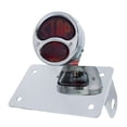 thumbnail image 1 of United Pacific Chrome Horizontal Side Mount License Bracket With 1928 "STOP DUO Lamp" Tail Light, Model 20332, 1 of 2