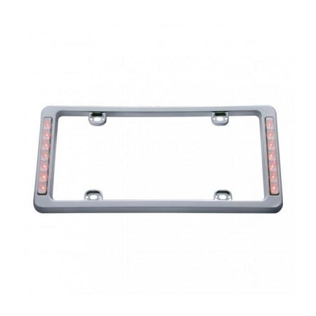 United Pacific Chrome License Plate Frame w/ Red LED Third Brake Light 50122
