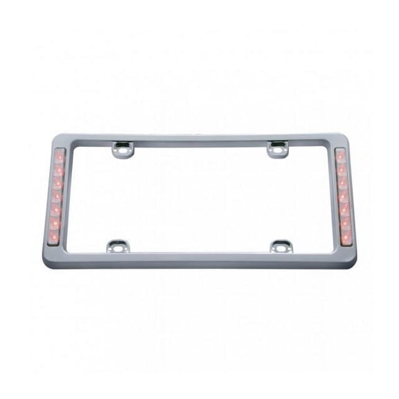 United Pacific Chrome License Plate Frame w/ Red LED Third Brake Light 50122