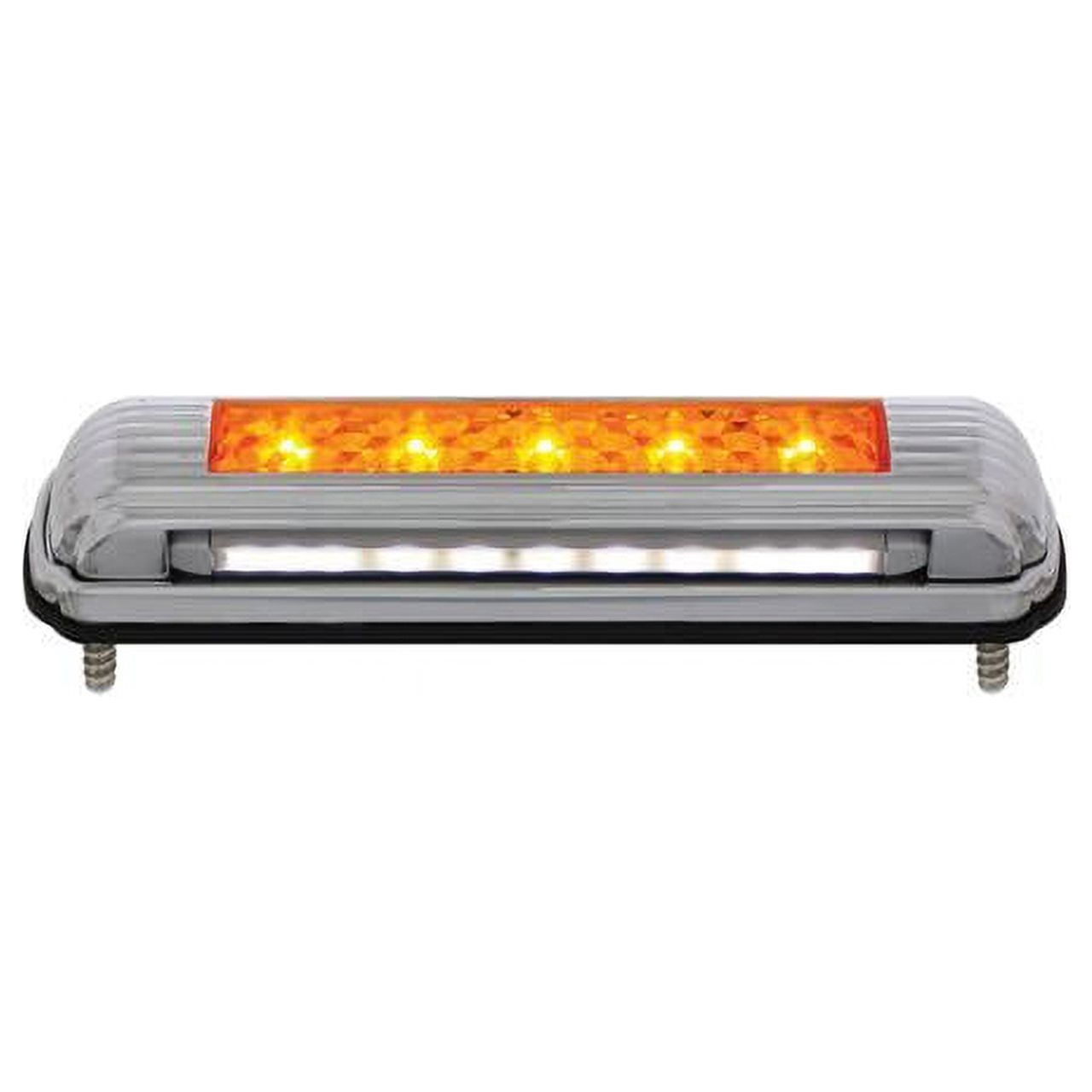 United Pacific Chrome License Plate Light With White LED Backup Light, Art Deco Flush Mount Design 110204