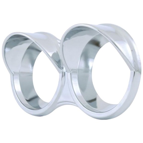 United Pacific Chrome Plated Dual Small Gauge Bezel W/ Visors For Kenworth