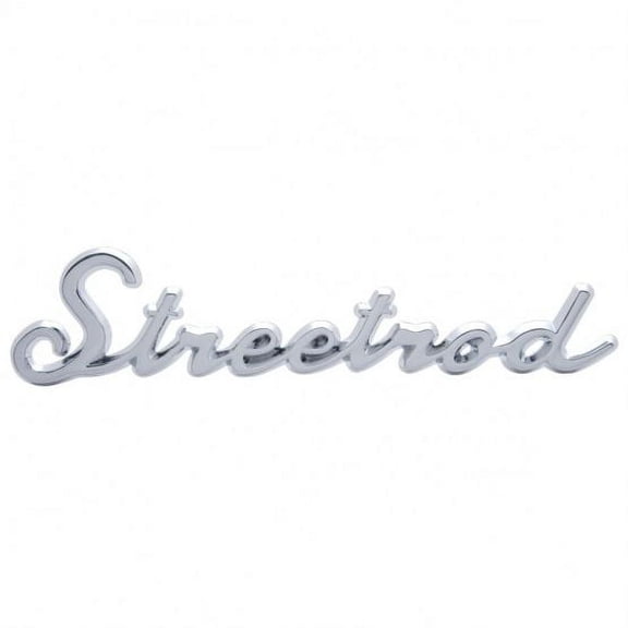 United Pacific Chrome "Streetrod" Script Emblem With Stud, Model A6202