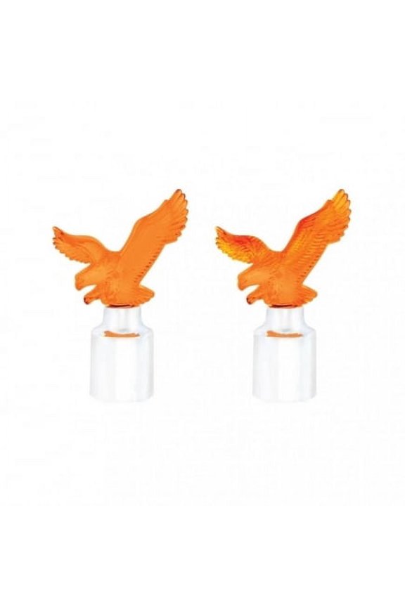 Chrome Top Base Automotive Specialty Parts with Eagle Amber, 2 Pieces