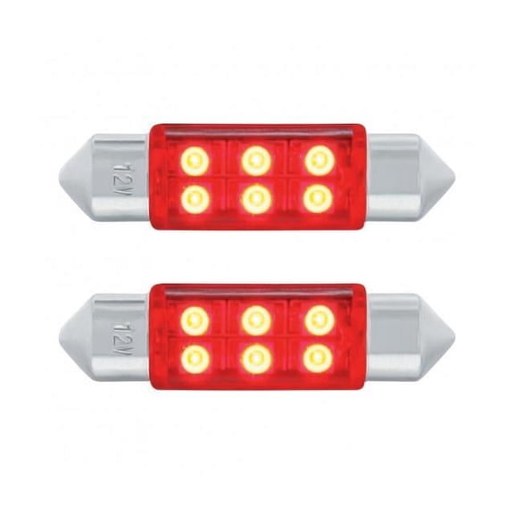 United Pacific High Power Red LED Festoon Style Light Bulb with 6 High Power Micro SMD LED's 36593