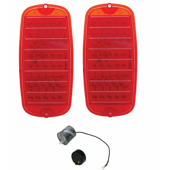 United Pacific LED Red Tail Lamp Light Set For 1960-1966 Chevy and GMC Trucks