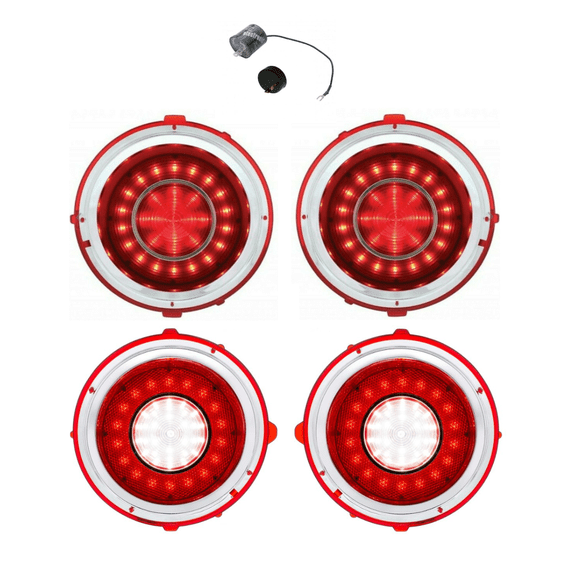 United Pacific LED Tail Light/Back-Up Light Set 1970-1973 Chevy Camaro w/Flasher
