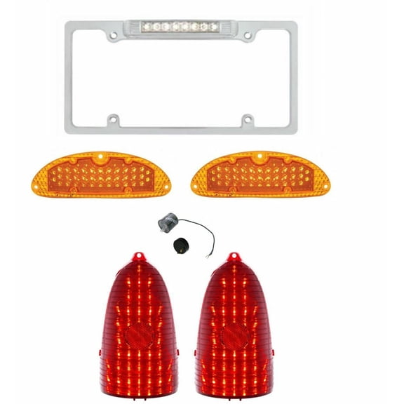 United Pacific One Piece 48 LED Tail Light/Marker Light Set 1955 Chevy Bel Air