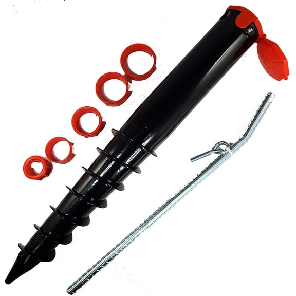 One Stop 21" Black Round Post Outdoor Flagpole