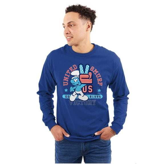 United Smurf Americana Varsity Long Sleeve TShirt Men Women Brisco Brands L