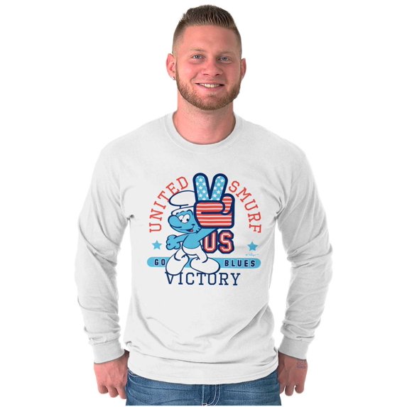 United Smurf Americana Varsity Long Sleeve TShirt Men Women Brisco Brands M