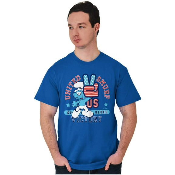 United Smurf Americana Varsity Men's Graphic T Shirt Tees Brisco Brands L