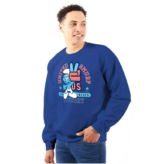 United Smurf Americana Varsity Sweatshirt for Men or Women Brisco Brands M