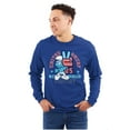 thumbnail image 1 of United Smurf Americana Varsity Unisex Plus Size Long Sleeve Tee Shirt Brisco Brands 2X, 1 of 4